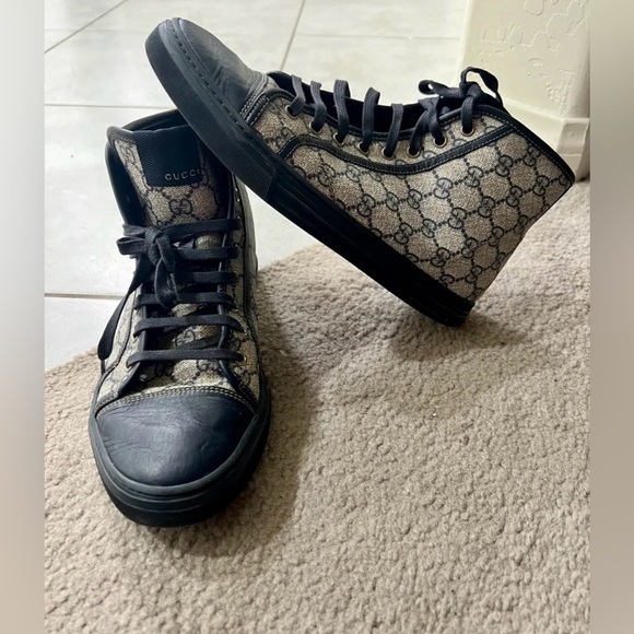 Gucci GG Brooklyn California High Top leather Logo monogram canvas sneakers shoe - Picture 13 of 13